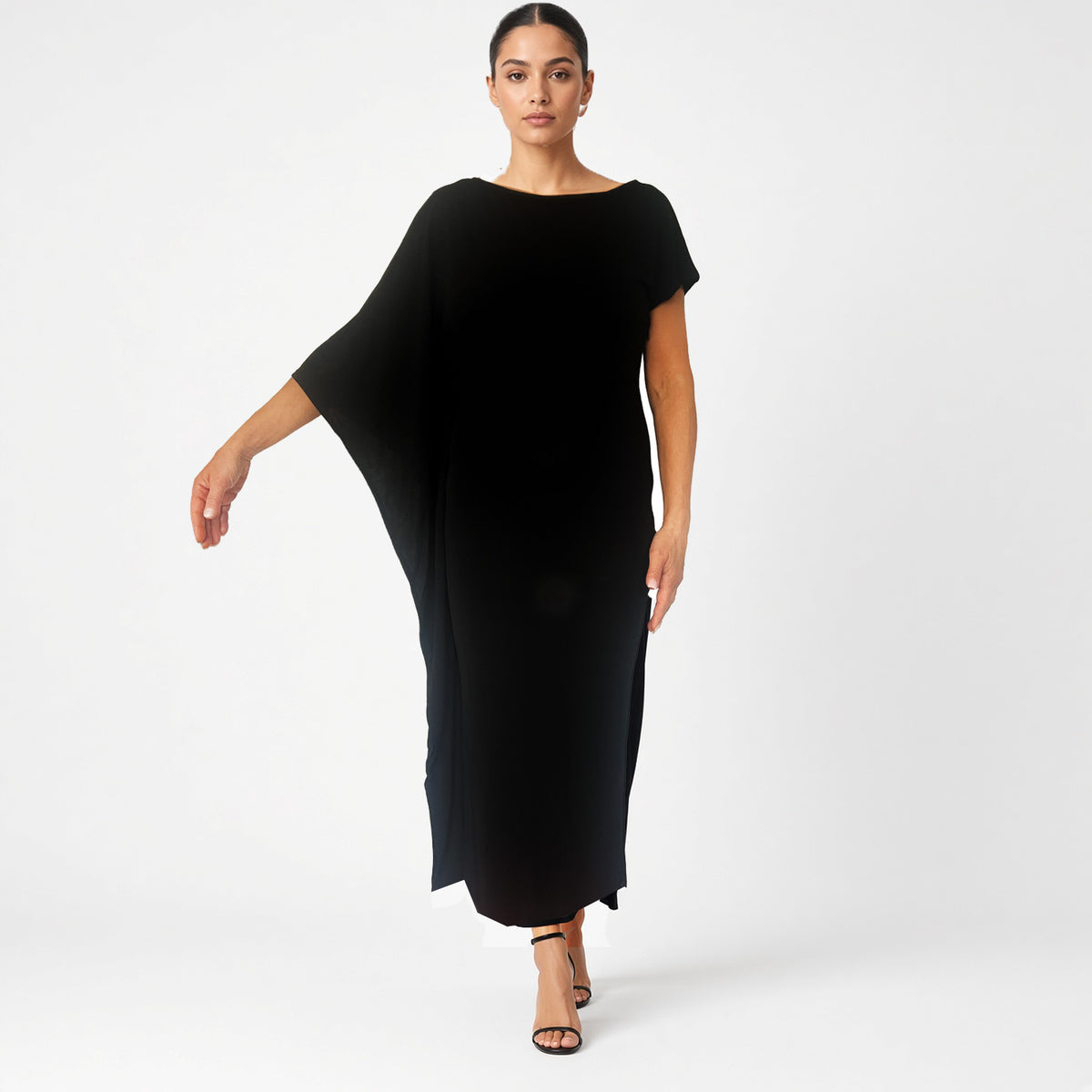 Asymmetrisk Bodycon Jerseyklänning – Svart