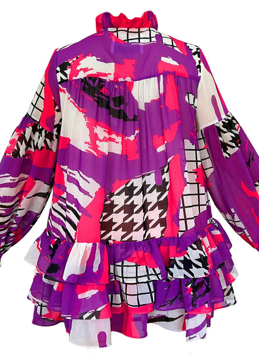 Mini Dress - Arty Pink Purple