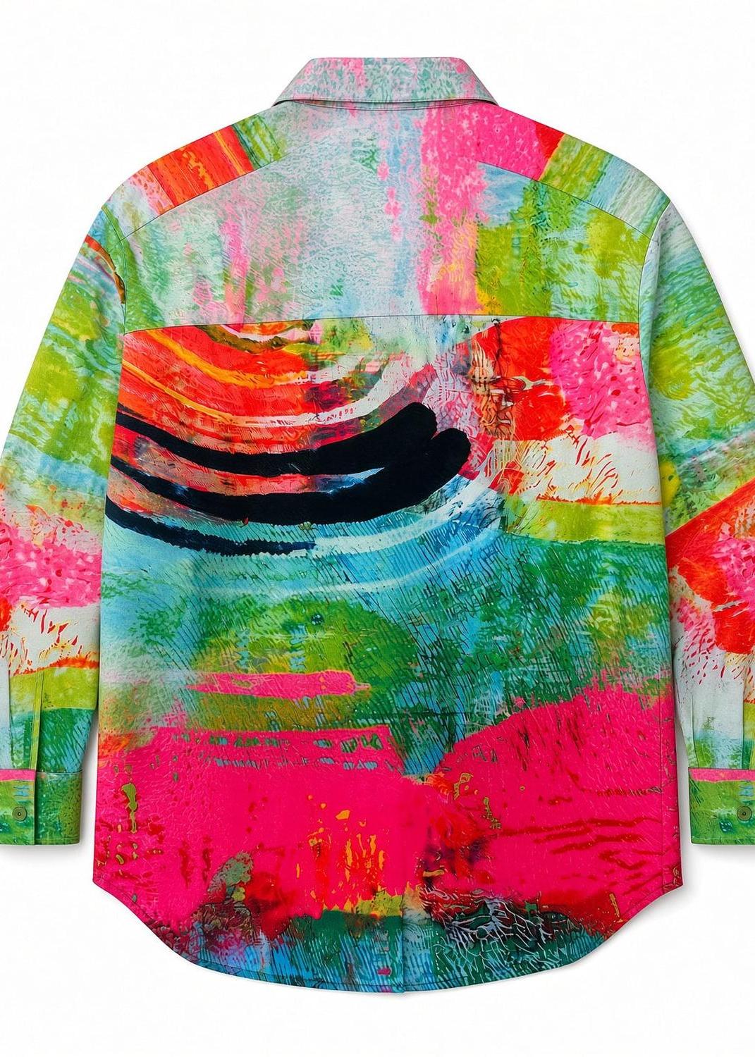 Bedruckte Viskosebluse – Mother Grün Pink