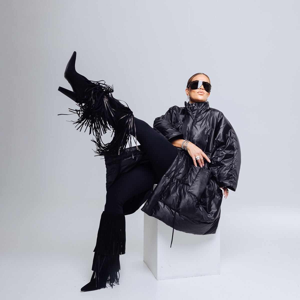 Oversized Pufferfrakke – Sort
