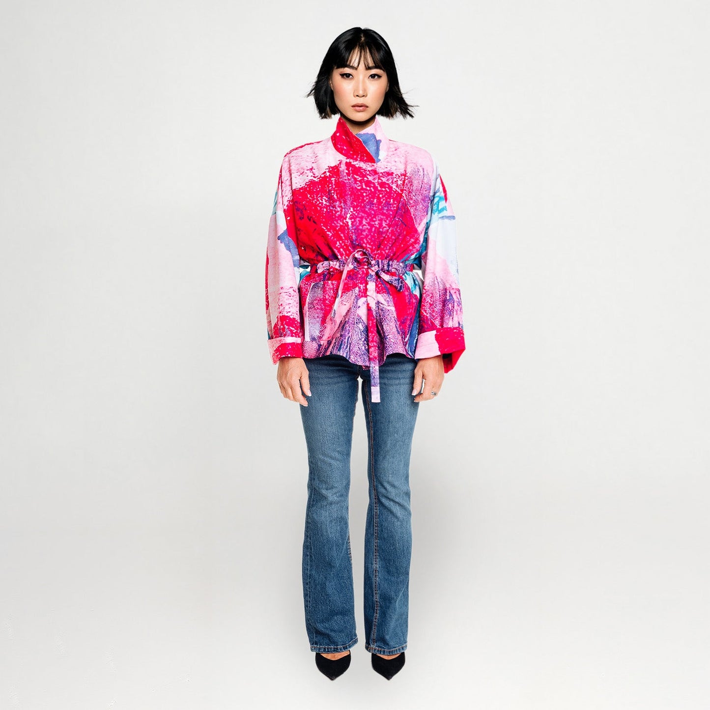 Square boxy Jacket print pink