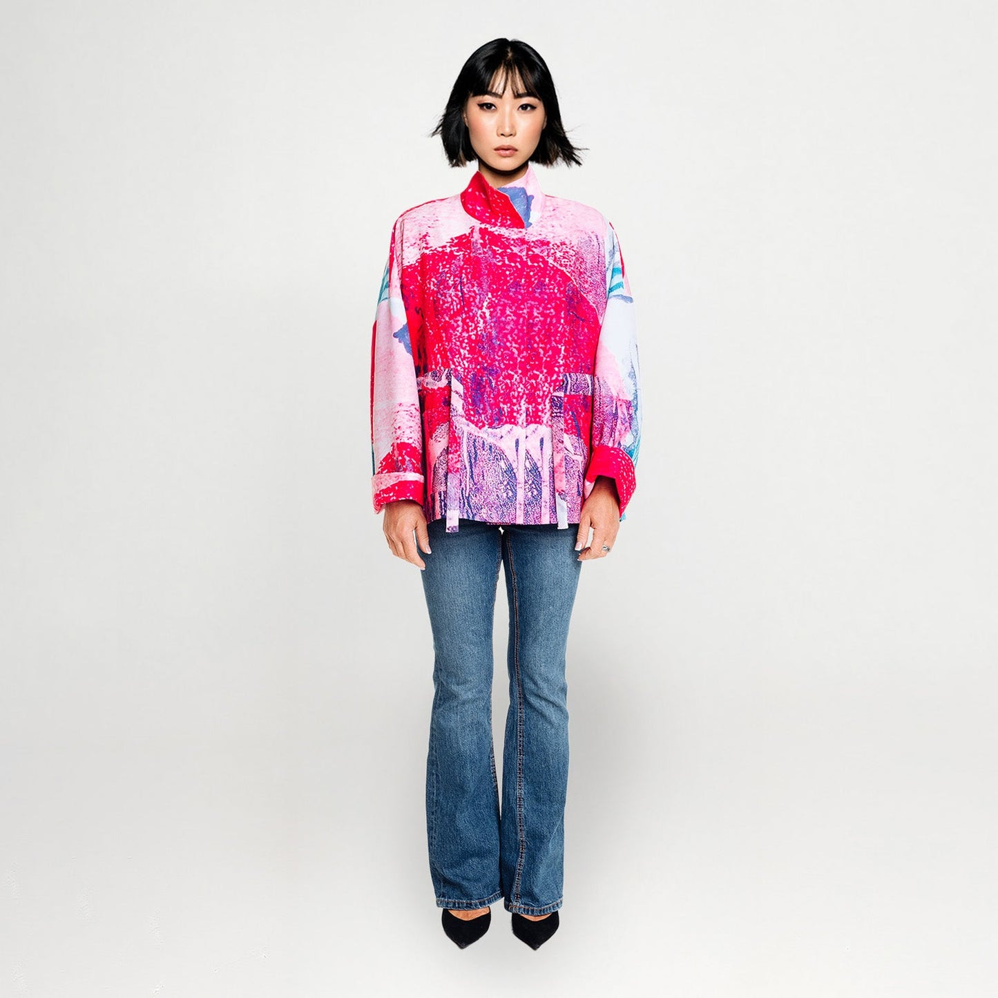 Square boxy Jacket print pink