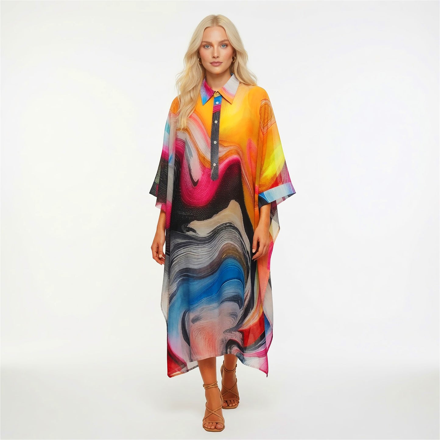 Kaftan Smokeflow watercolour gemustert | maxjenny!