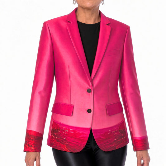 Taillierter Blazer – Rot-Rosa ​gemustert | maxjenny!