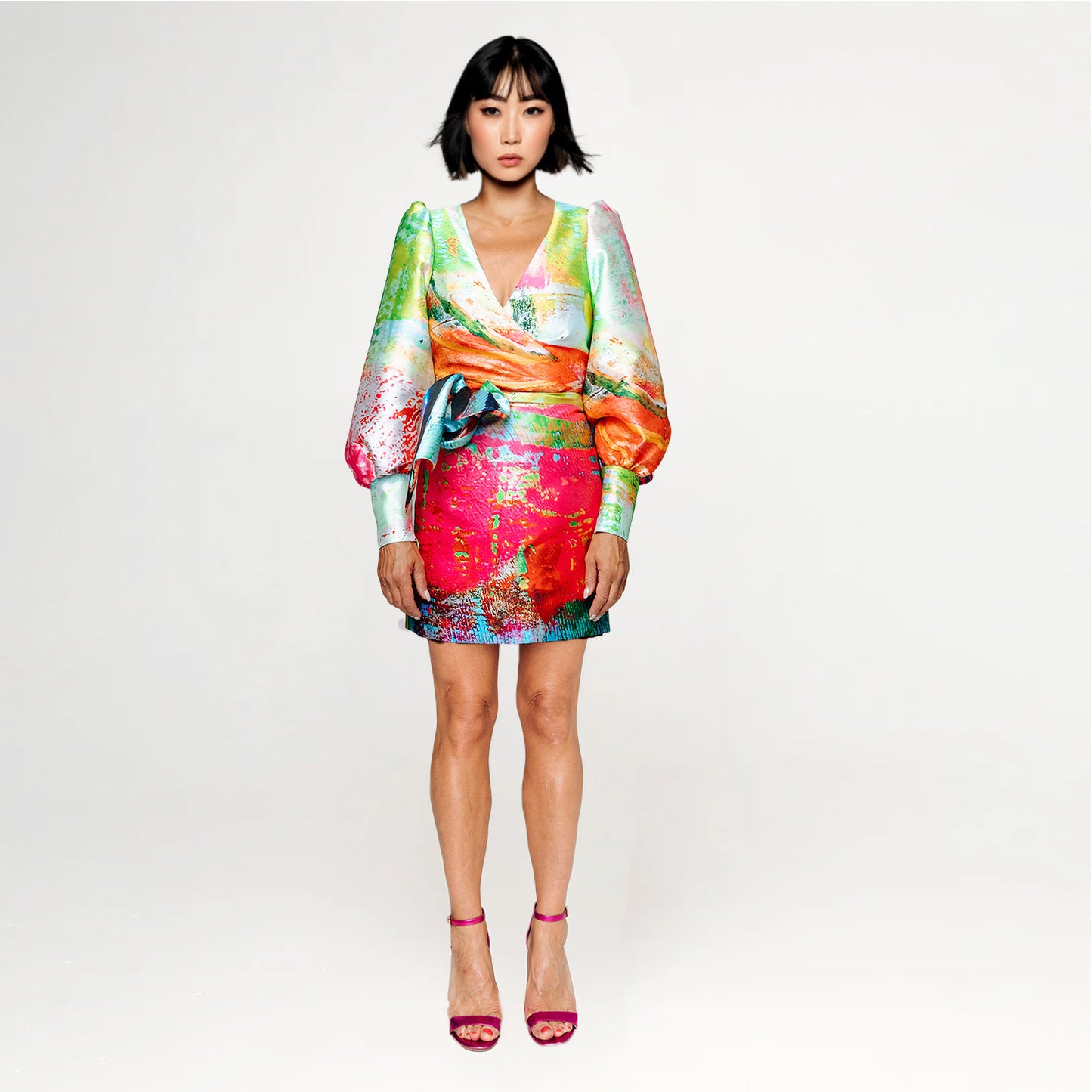 Custommade Wrap Mini Dress - Special Print