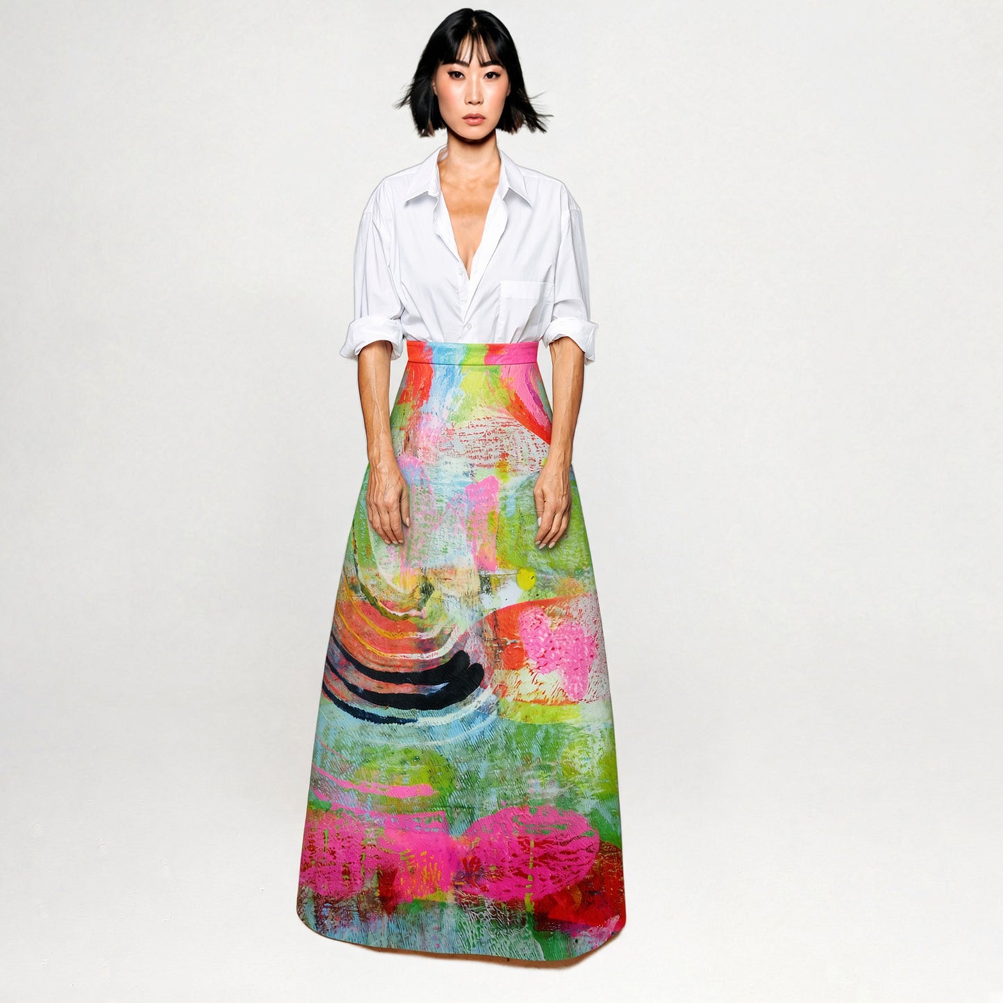 Evening Skirt - Mother pink red green