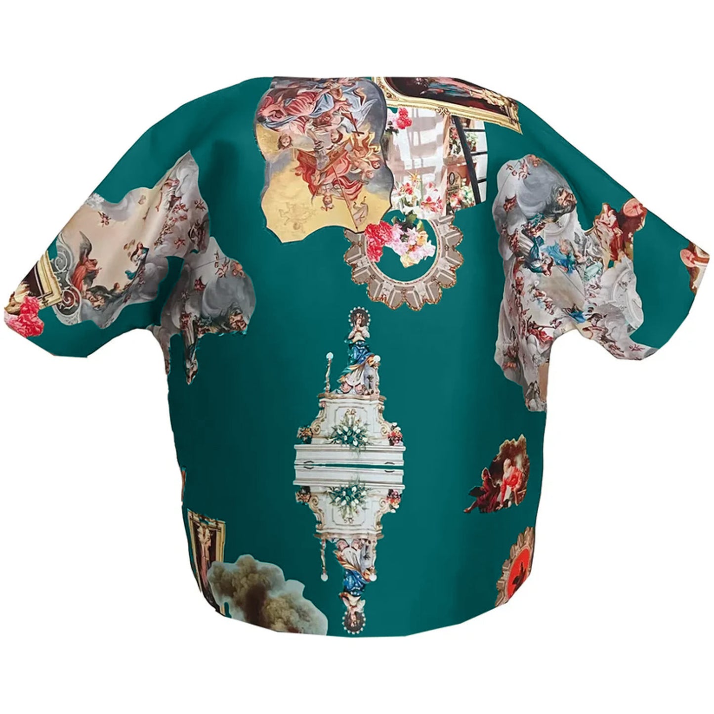 Jacke – Sicily Dunkelblau Vorderseite mit Petrol-Rückseite gemustert | maxjenny!