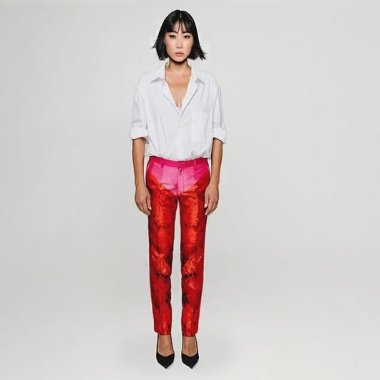 Klassische Anzughose – Rot Pink