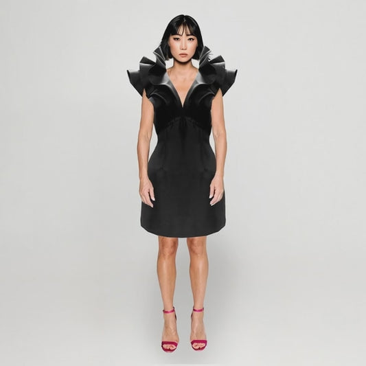 Butterfly Mini Dress  - Black