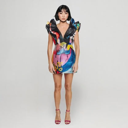Butterfly Mini Dress - Street Art
