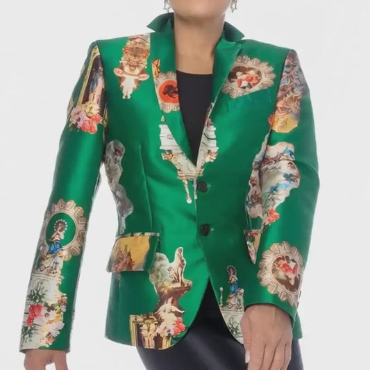 Woman´s blazer  jacket sicily green printed