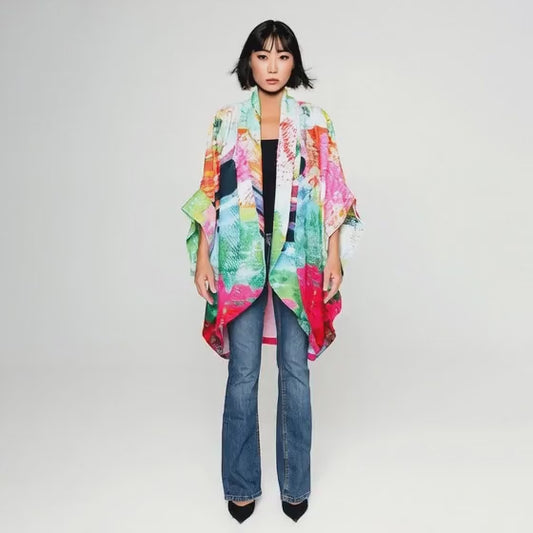 Elegant Draped Kaftanjacket print mother