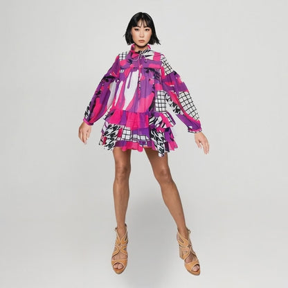 Iris Mini Kjole – Arty Pink Lilla