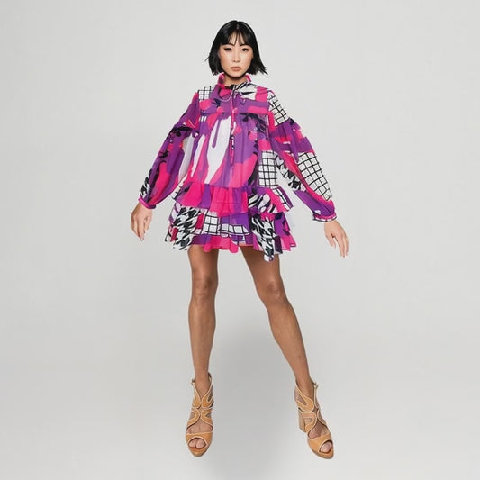 Iris Mini Kjole – Arty Pink Lilla | maxjenny!