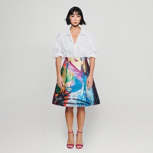 Knielanger Rock - Street Art gemustert | maxjenny!