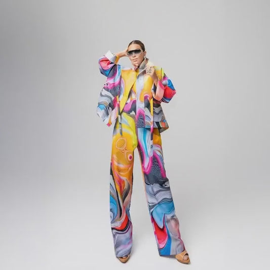 Square boxy Jacket liquid flow