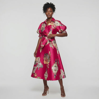 Wrap Shirtdress - sicily hot pink