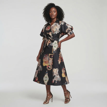 Wrap Shirtdress - Sicily black