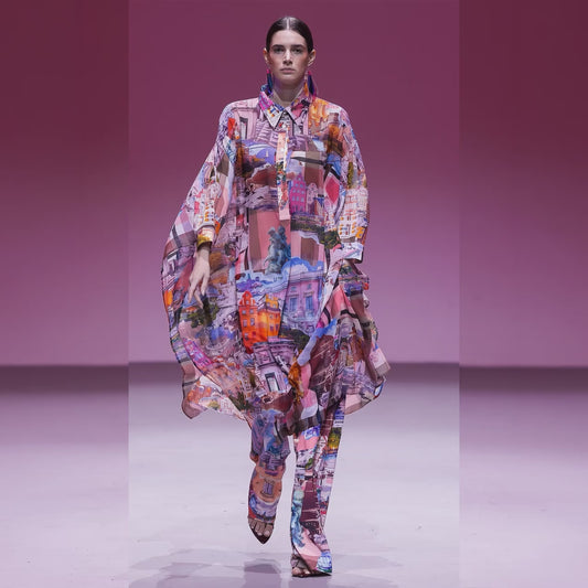 Kaftan Stockholm Royal Pink mönster