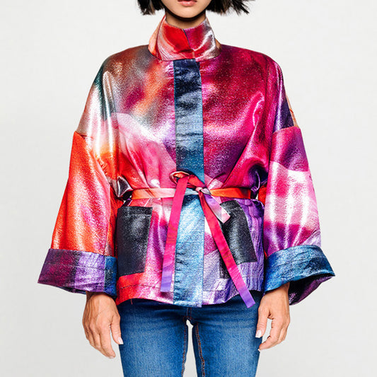 Square boxy Jacket Smokeflow red printed