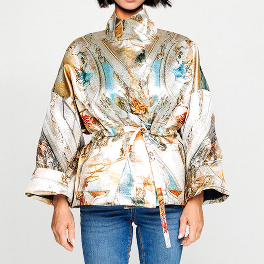 Square boxy Jacket sicily jubilee printed
