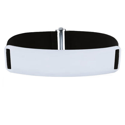 Wide Metal Waist Belt – Silver