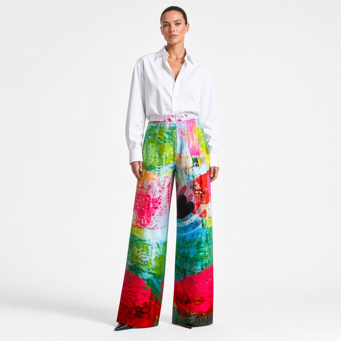 Weite Hose - Mother Grün Pink gemustert | maxjenny!