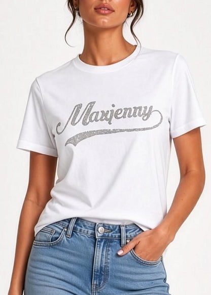 White T-shirt with Swarovski Crystals