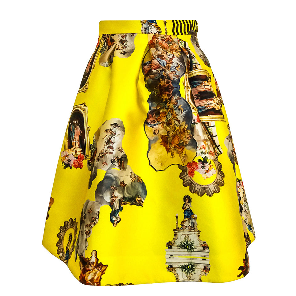 Sicily Yellow Short Skirt